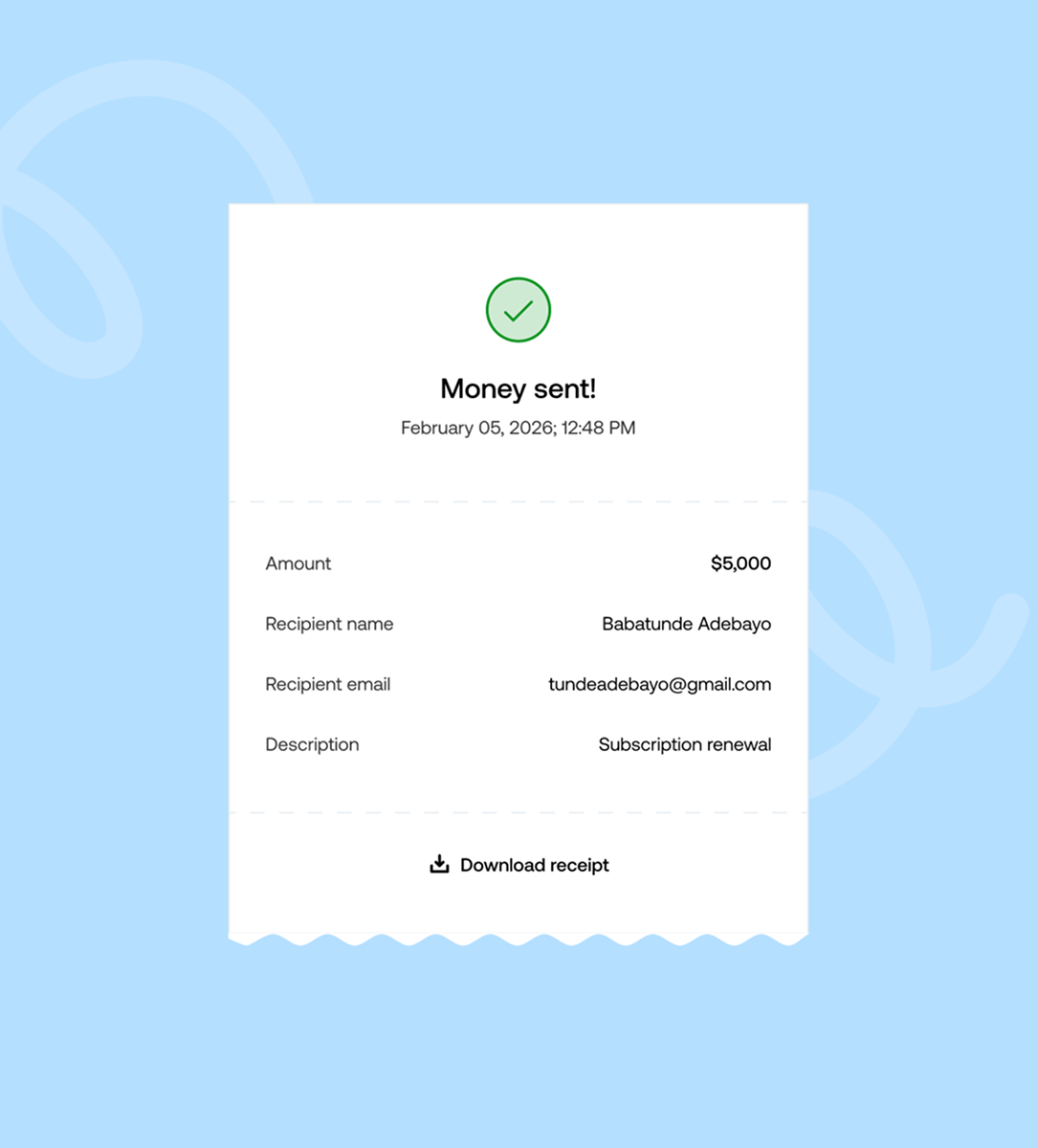 CowrisPay Receipt Design