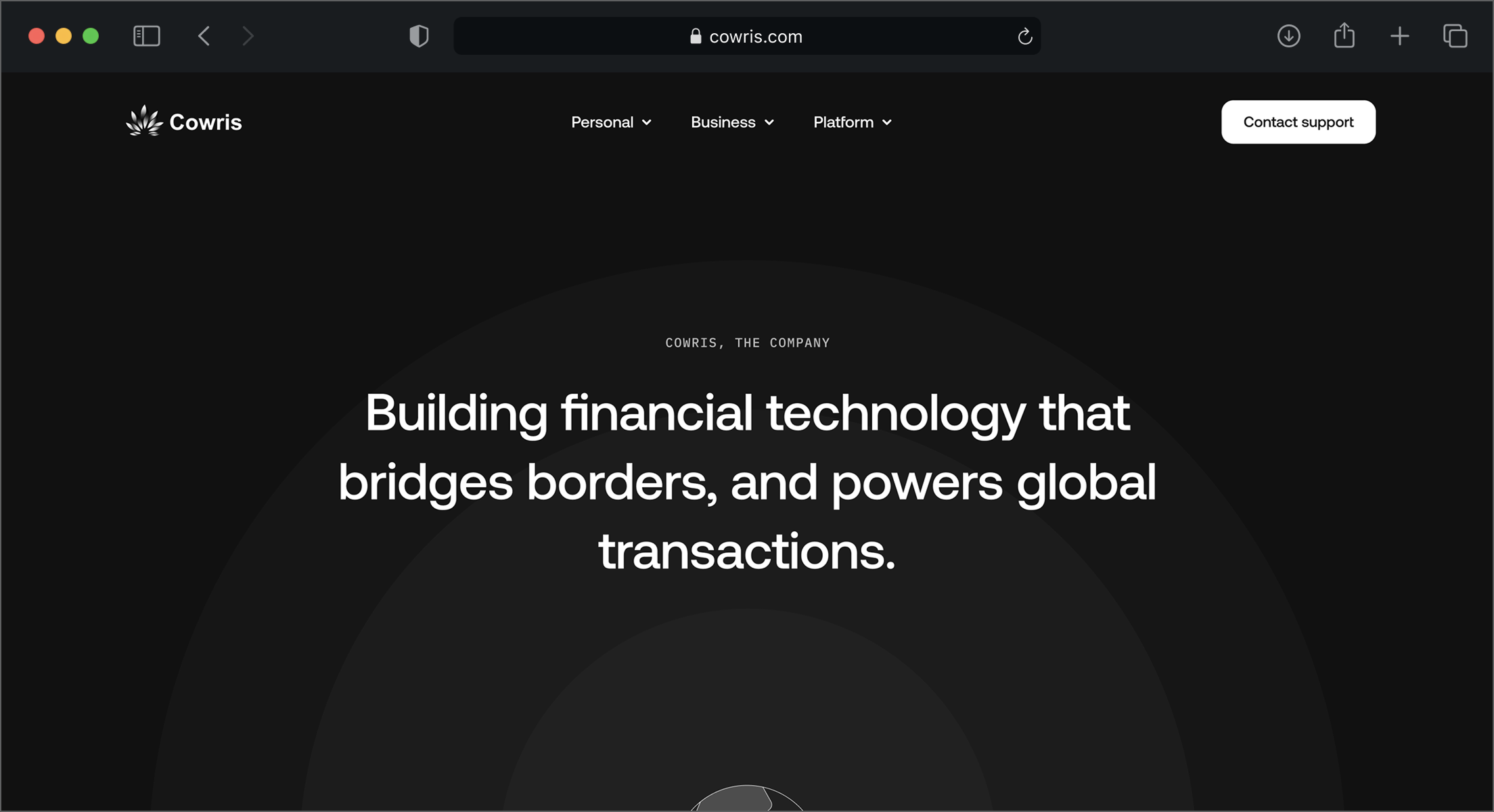 Hero Section of Cowris About Page