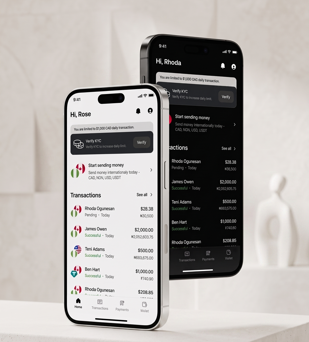 Cowris Mobile App Home Screen