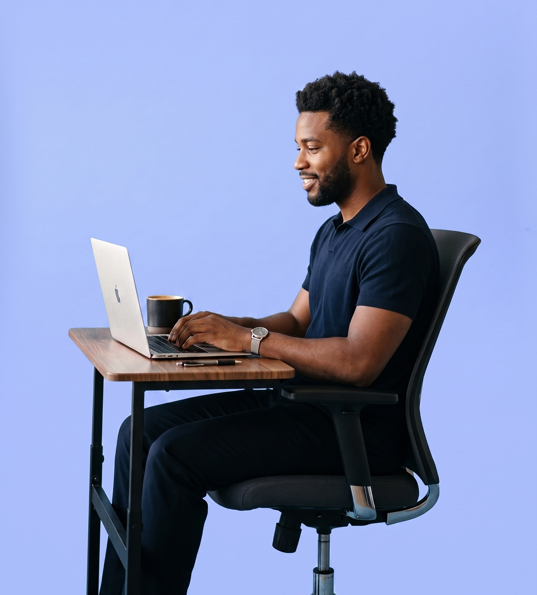 A man using a laptop